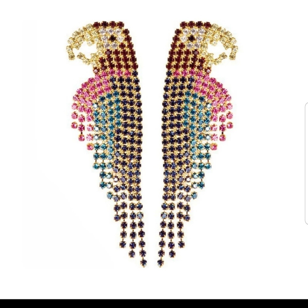 Express Cubic Zirconia Parrot Drop Earrings